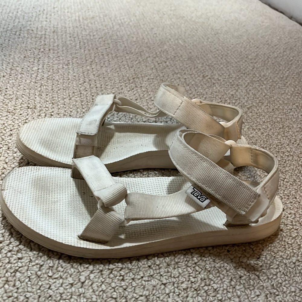 White Teva original universal sandal